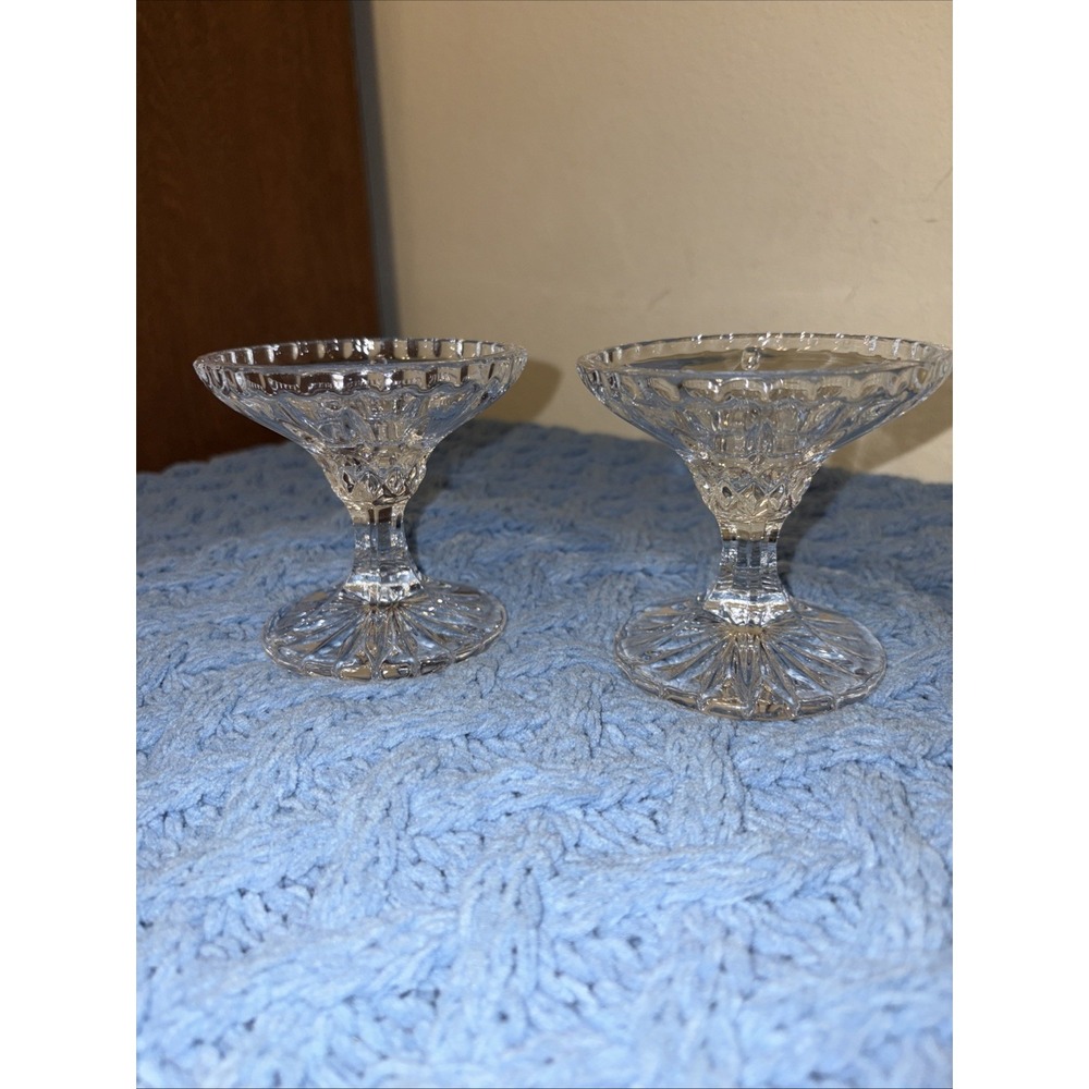 Gorham Vintage King Edward Lead Crystal Candle Holders. Set Of 2.